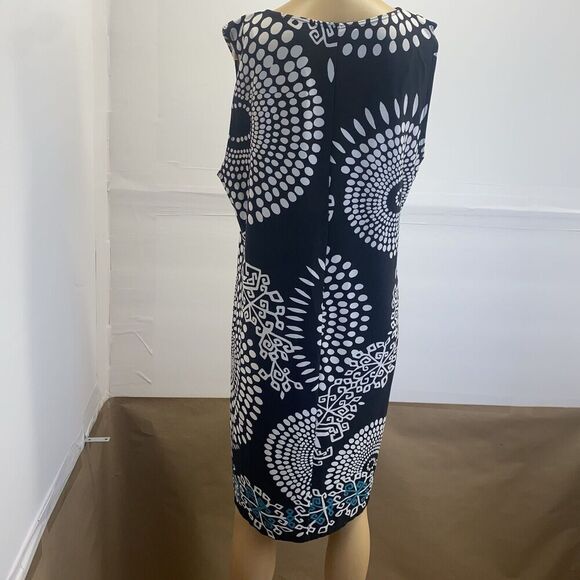 TATIANA B Women’s Size L Black White Embroidered Beaded Sleeveless Retro Dress - Picture 13 of 13